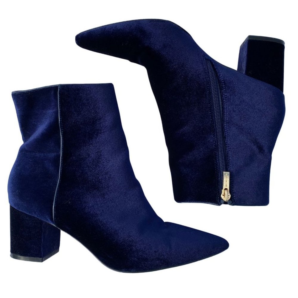 Steve Madden Bain Velvet Boots - 7.5M - Blue